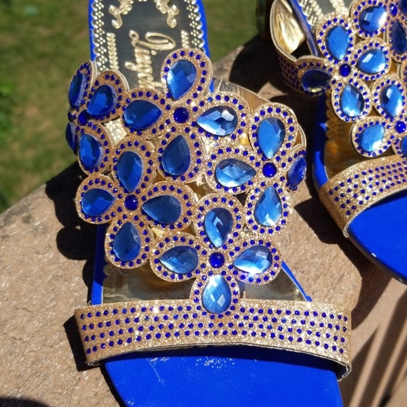 πHPπ Women's Rhinestone Chunky Heels - Picture 2 of 9